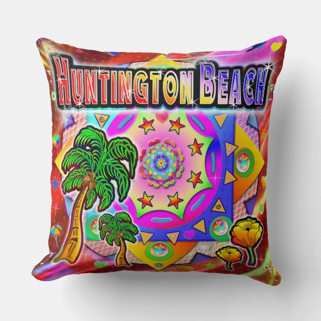 Huntington Beach Tropical Friends Pillow Kissen (Vorderseite)