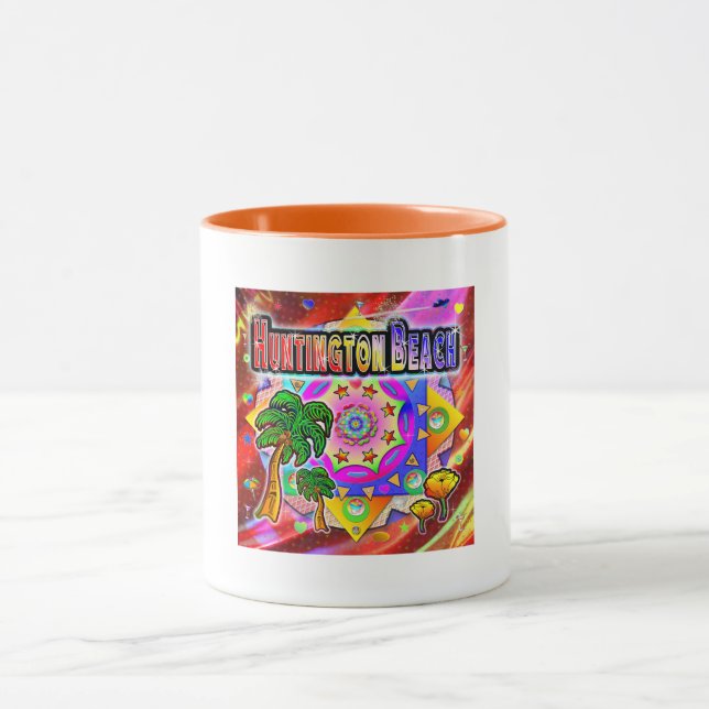 Huntington Beach Tropical Friends Tasse (Zentrum)