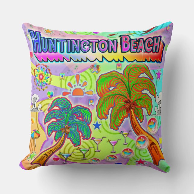 Huntington Beach Vacation Target Pillow Kissen (Vorderseite)