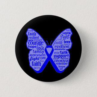 Huntington Disease Butterfly Ribbon Button