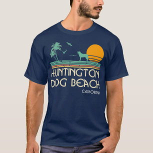 Huntington Dog Beach California Retro Vintag T-Shirt