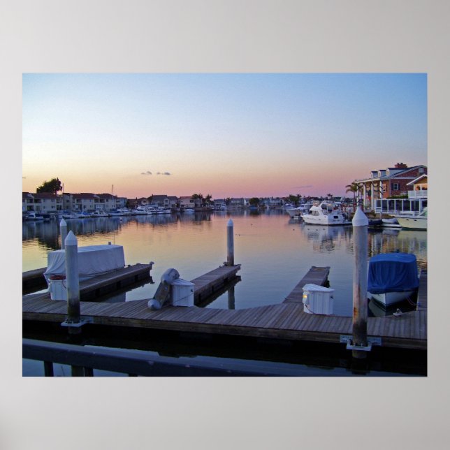 Huntington Harbour Sunset Poster (Vorne)