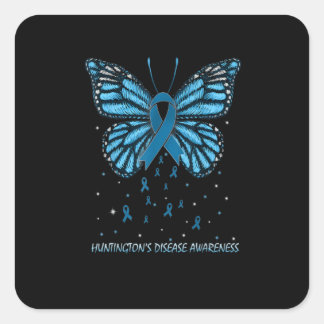 Huntington’S Disease Awareness Butterfly Quadratischer Aufkleber