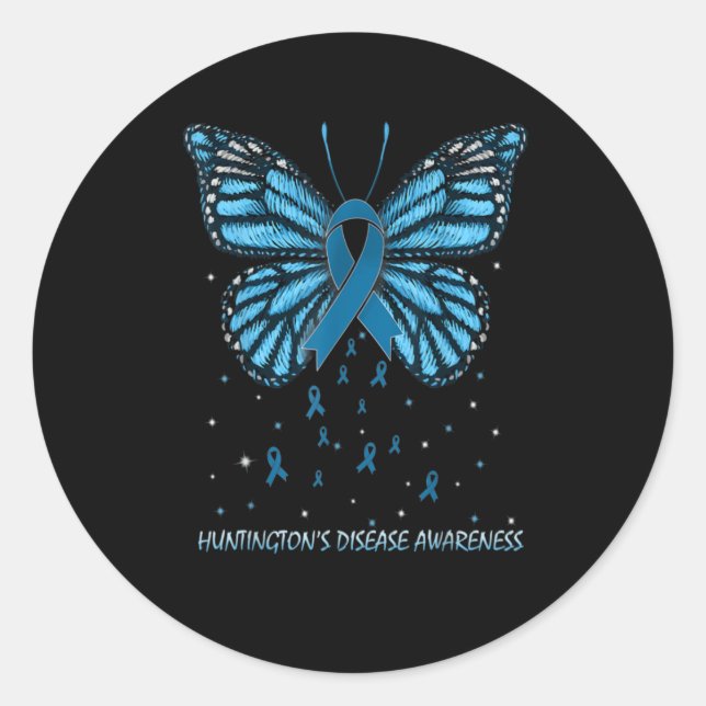 Huntington’S Disease Awareness Butterfly Runder Aufkleber (Vorderseite)