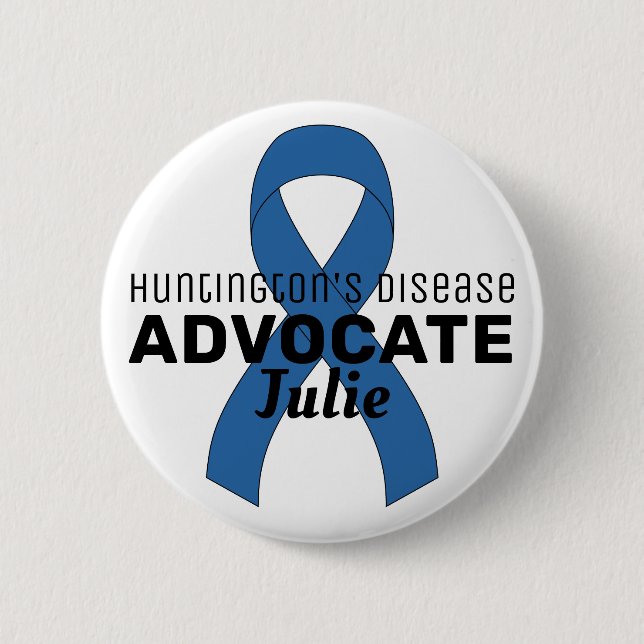 Huntington's Disease Advocate Ribbon White Button (Vorderseite)