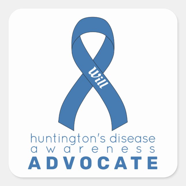 Huntington's Disease Advocate White Square Sticker (Vorderseite)
