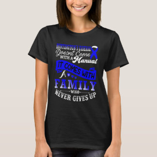 Huntington's Disease Awareness Blue Ribbon Family T-Shirt
