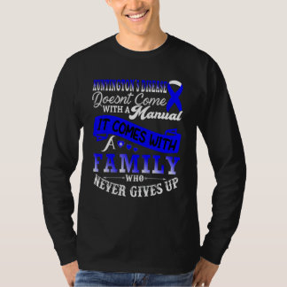 Huntington's Disease Awareness Blue Ribbon Family T-Shirt