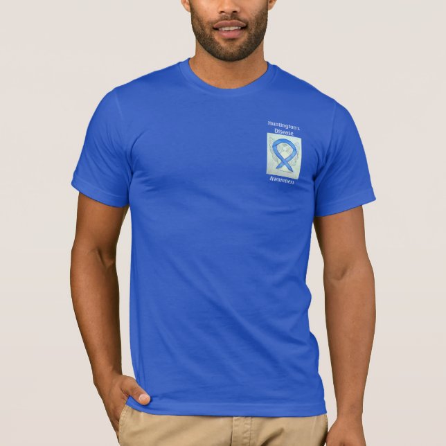 Huntington's Disease Awareness Blue Ribbon T-Shirt (Vorderseite)