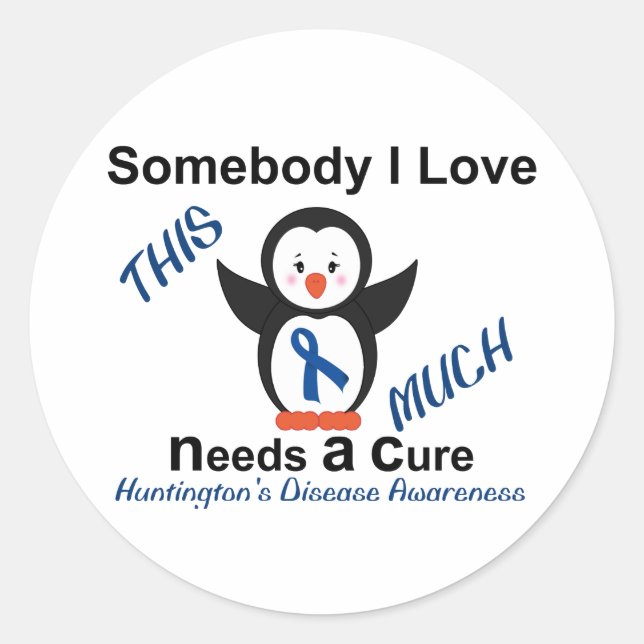 Huntington's Disease Awareness jemone I Liebe Runder Aufkleber (Vorderseite)
