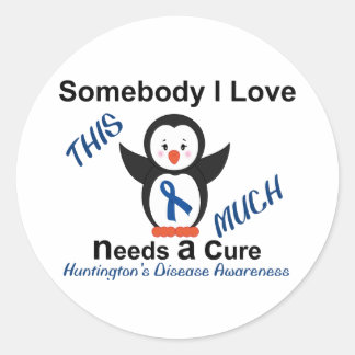 Huntington's Disease Awareness jemone I Liebe Runder Aufkleber