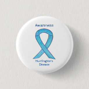 Huntington's Disease Awareness Ribbon Custom Butto Button