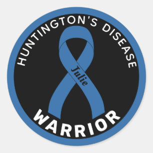 Huntington's Disease Warrior Ribbon Black Runder Aufkleber