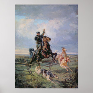 Huntsman mit den Borzois, 1872 Poster