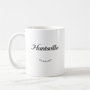 Huntsville Alabama Black Schriftart Kaffeetasse