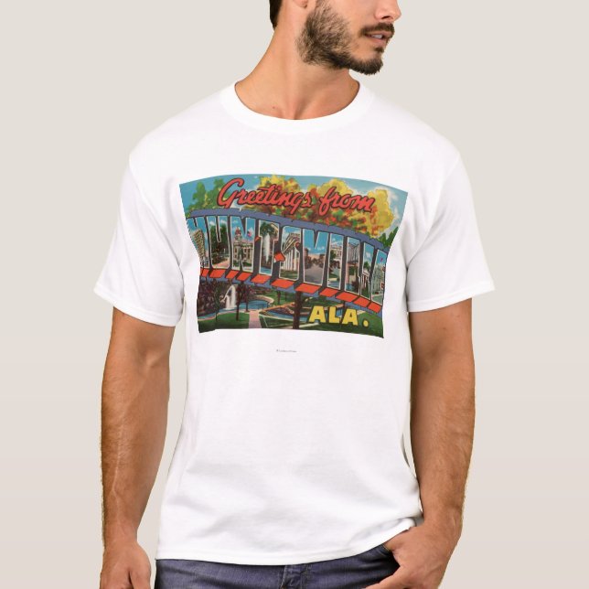 Huntsville, Alabama - große Buchstabe-Szenen T-Shirt (Vorderseite)