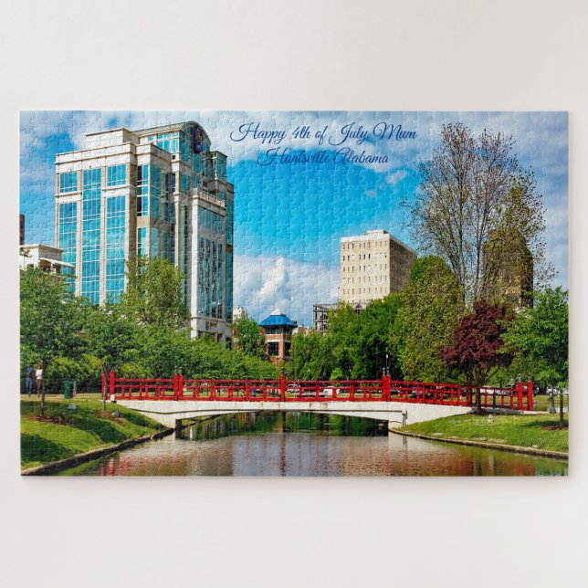 Huntsville Alabama Happy 4. Juli Mum Jigsaw Pu Puzzle (Horizontal)