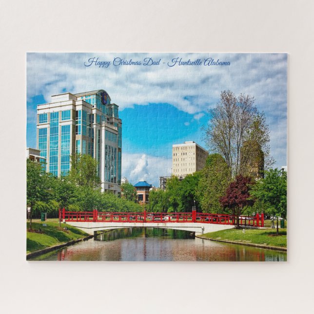Huntsville Alabama Happy Christmas Vater Puzzle (Horizontal)