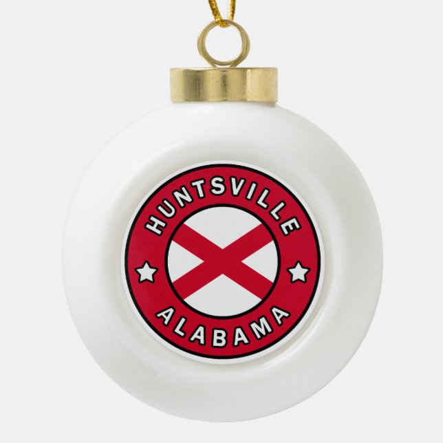 Huntsville Alabama Keramik Kugel-Ornament (Vorderseite)
