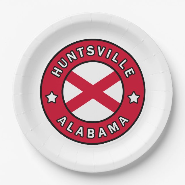 Huntsville Alabama Pappteller (Vorderseite)