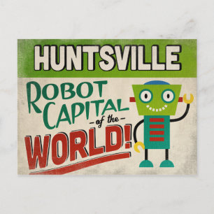 Huntsville Alabama Robot - Funny Vintag Postkarte