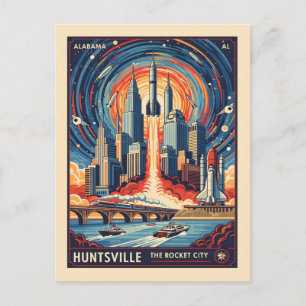 Huntsville Alabama Rocket City Futuristische Raumf Postkarte