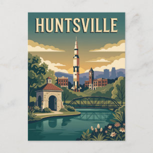 Huntsville Alabama Rocket City Vintage Poster Postkarte