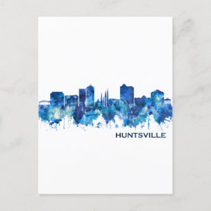 Huntsville Alabama Skyline Blue Feiertagspostkarte