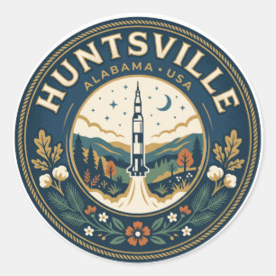 Huntsville, Alabama, USA Runder Aufkleber