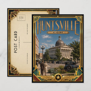 Huntsville Alabama Vintage Art Deco Golden Age Postkarte