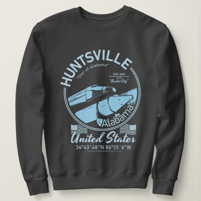 HUNTSVILLE CITY ALABAMA - ROCKET - RAUM SWEATSHIRT (Design vorne)