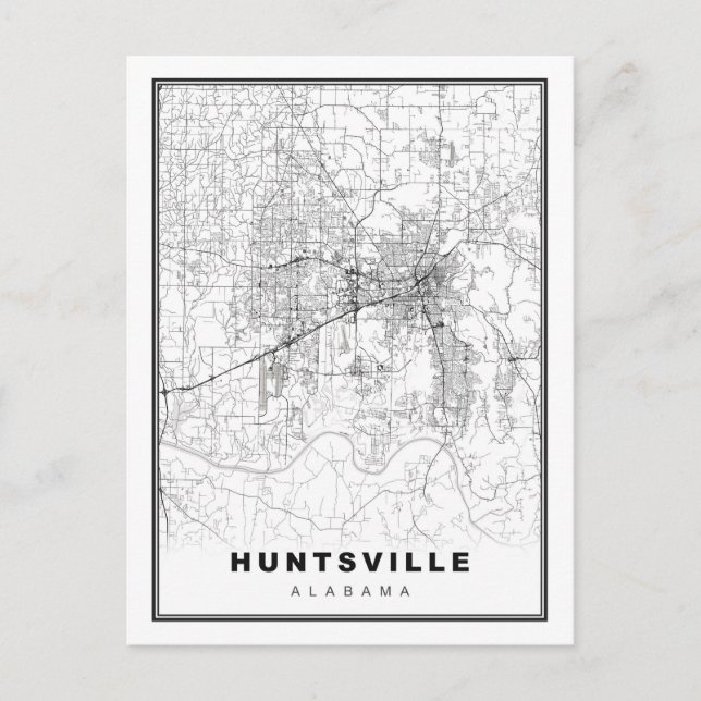 Huntsville Map Feiertagspostkarte (Vorderseite)