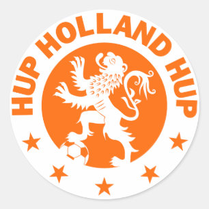 Hup Holland - Editable Hintergrundfarbe Runder Aufkleber