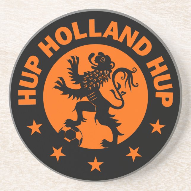 Hup Holland - Editable Hintergrundfarbe Sandstein Untersetzer (Vorne)