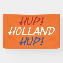Hup Holland Hup überlagerte sich auf NLD Flag auf Banner