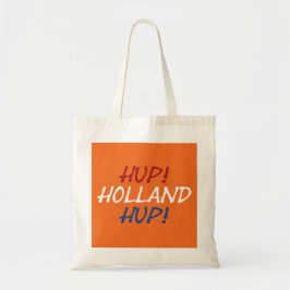 Hup Holland Hup überlagerte sich bei NLD Flag auf Tragetasche