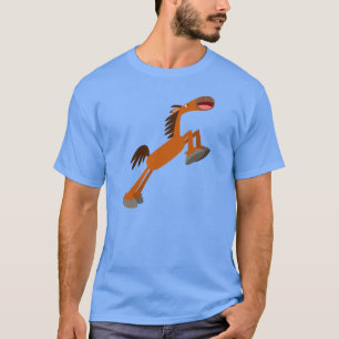 Hüpf auf, Pferdchen! Cartoon Pferd T-Shirt