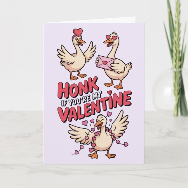 Hupf Wenn Du Mein Valentin Bist Dummer Gans Karte (Vorderseite)