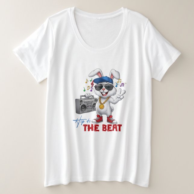 Hüpfe zum Beat Große Größe T-Shirt (Design vorne)