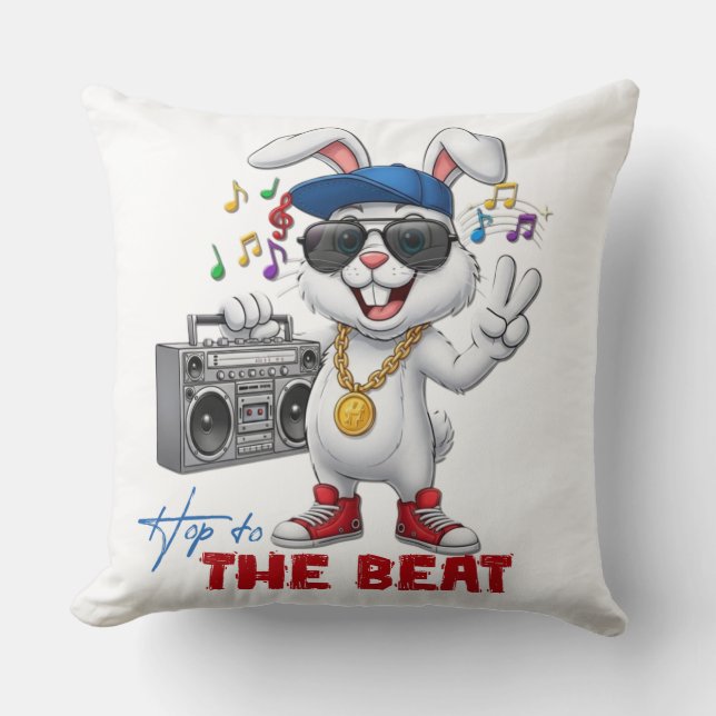 Hüpfe zum Beat Kissen (Vorderseite)
