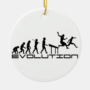 Hürden-Hürdenspringer-Sport-Evolutions-Kunst Keramikornament