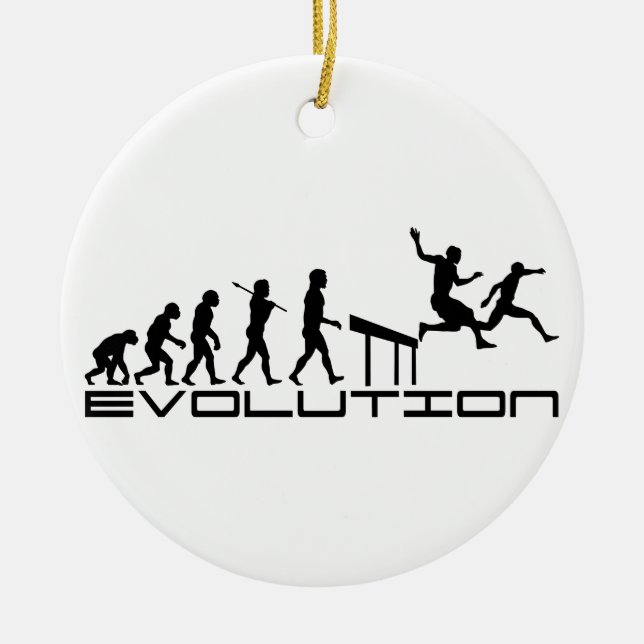 Hürden-Hürdenspringer-Sport-Evolutions-Kunst Keramikornament (Vorne)