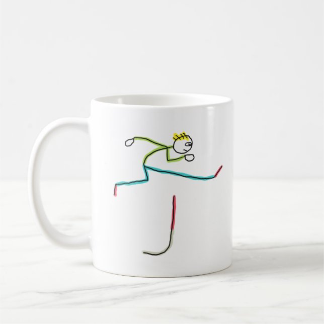 Hürdenlauf-Männchen Kaffeetasse (Links)