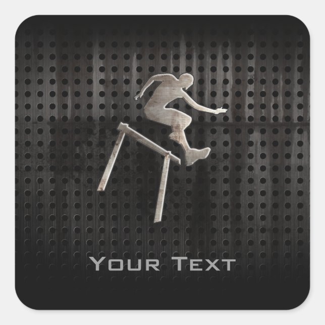 Hurdler; Cool Quadratischer Aufkleber (Vorderseite)