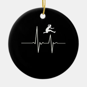Hurdler Heartbeat Keramik Ornament