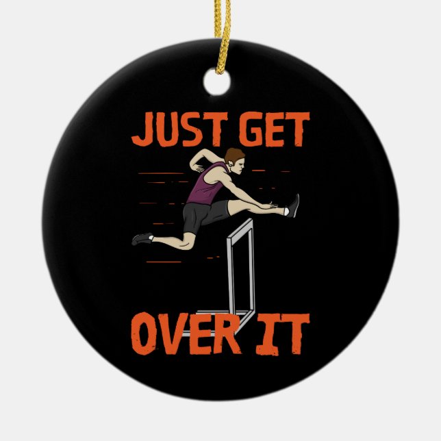 Hurdler Hurdling Sport Track & Field Geschenke Keramik Ornament (Vorne)