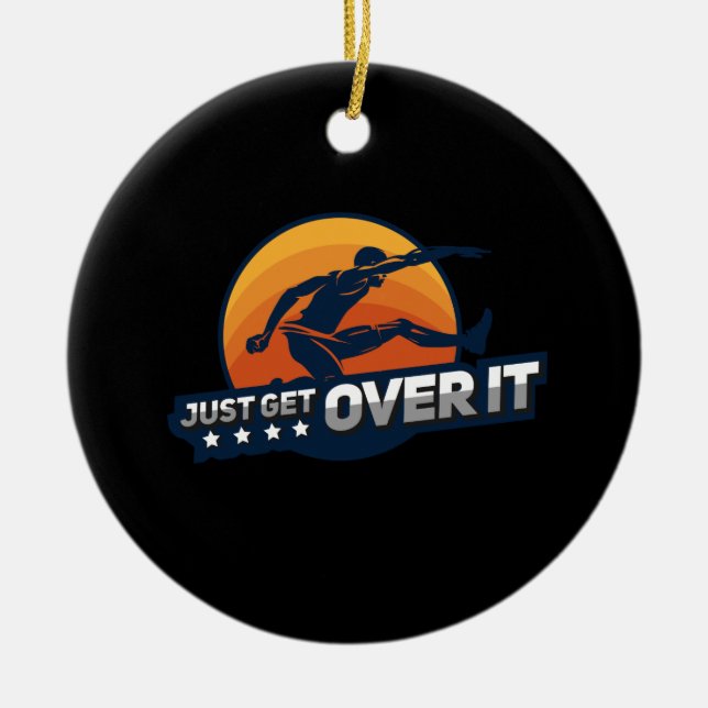 Hurdler Hurdling Sportgeschenk Keramik Ornament (Vorne)