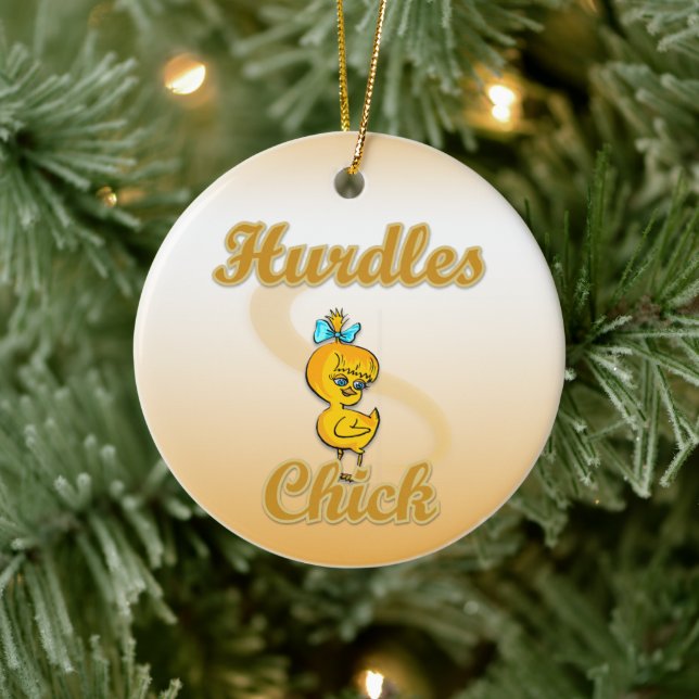 Hurdles Chick Keramik Ornament (Baum)
