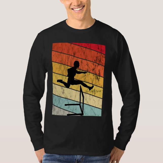 Hurdles Retro Vintage Sunset Hurdles Runner T-Shirt (Vorderseite)