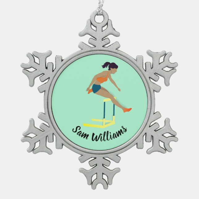 Hurdles Schneeflocken Zinn-Ornament (Vorderseite)